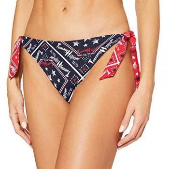 Tommy Hilfiger Bikini Haut de Maillot Side Tie, Bleu, Femme