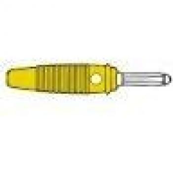 Velleman Connettore A Bussola 4 mm Foro Connessione a Saldatura – Giallo (Bula 30 kW), Cavo + Spina Elettrica, Giallo