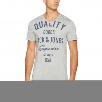 JACK & JONES Jortampa Tee Ss V-Neck, Camiseta para Hombre, Gris
