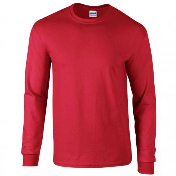 Men’s Gildan Ultra Cotton Long Sleeve Shirt – 5 Pack Red, Medium
