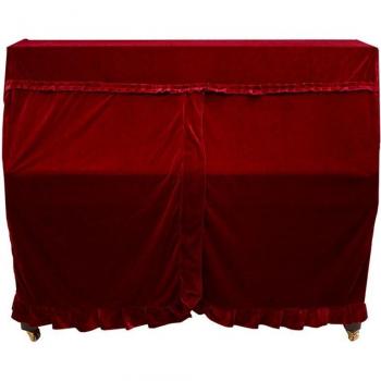 Pleuche Piano Cover with Macrame for Upright Piano