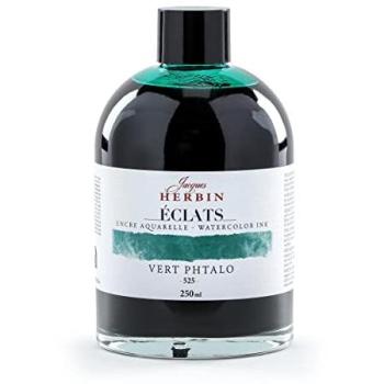 Encre d’Aquarelle Éclats Jacques Herbin, 250 ml, Vert Phtalo