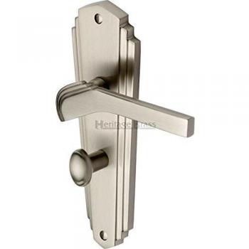 Waldorf Satin Nickel Bathroom Door Handle (Set of 2)
