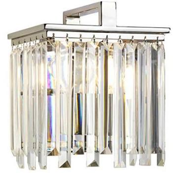 Opal Crystal Nickel Wall Lamp with Metal Accents, 60 W LED (E27)