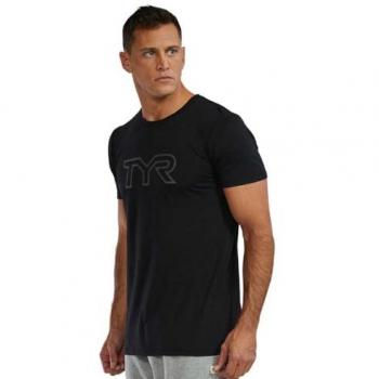T‑shirt noir TYR Tri Blend Tech – M – Manches courtes