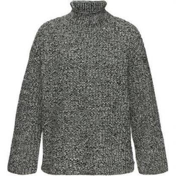 Stehkragen‑Pullover Damen „Buffalo“ – in Melange‑Look, schwarz/weiß, Gr. 36/38