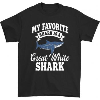 HISHARK T‑shirt M : Requin Blanc Noir, Mon Requin Préféré