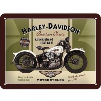 Klassisches Harley‑Davidson Knucklehead Schild 15x20 cm – Nostalgic Art