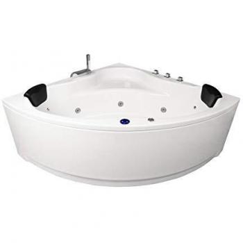 Whirlpool Karibik Basic Badewanne mit 13 Massage-Düsen – 130 x 130 cm, Made in Germany