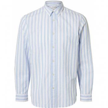 SLHSLIM‑SUN Herrenblaues Slim Fit Langarmhemd – Size Small