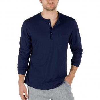 Calida Herren Langarm-T-Shirt Remix Basic, Größe L, dunkelblau