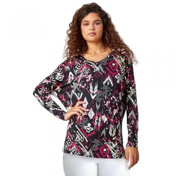 Roman Women's Aztec Print Stretch Tunic