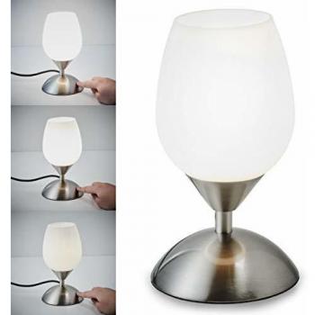 Lampada da tavolo touch nickel opaco