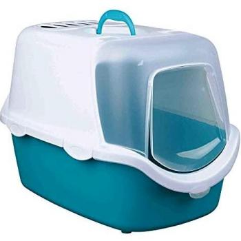 Bac à litière pour chats Trixie Vico Easy Clean Turquoise Blanc 40 x 40 x 56 cm