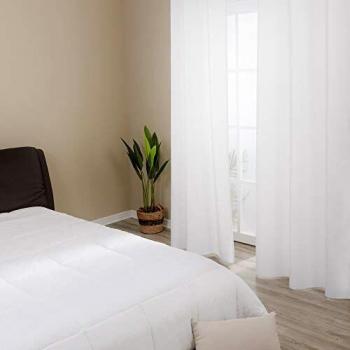 Deconovo Gardine mit Ösen 270x140 cm, Weiß, 2er Set