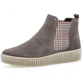 Gabor Damen Chelsea Boots 33.731, Schlupfstiefel, flach, Pepper/Kombi