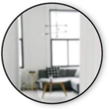 Umbra HUB Decorative Round Mirror Black 93.7cm H x 93.7cm W x 1.9cm D