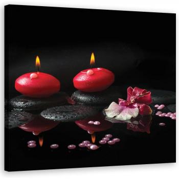 Firelit Zen Stones Canvas 30x30