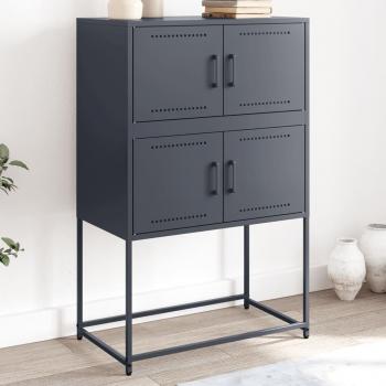 VidaXL Aparador de acero gris antracita 68,5x38,5x107 cm