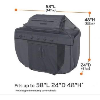 Cubierta de Parrilla a Gas Impermeable Exterior para Weber en Tamaños 58-72 Pulgadas Negra, Modelo FC39