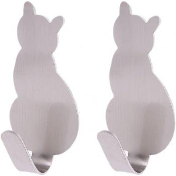 2-Pack Cat Tail Shaped Key and Coat Hangers