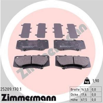 ZIMMERMANN kit pastiglie freni 25209.170.1
