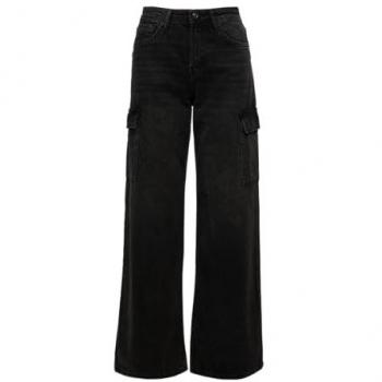 Graue Damen-Cargo-Jeans im Seven-Pocket Style