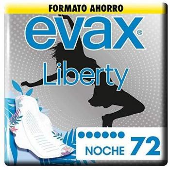 Evax Liberty Compresas Nocturnas, 72 Unidades, Se Adaptan al Cuerpo