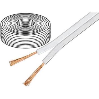 Câble de Haut-Parleur 25m 2x0.75mm² OFC Blanc