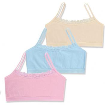 Soutien-gorge d'entraînement en dentelle à pois pour filles, 3 pièces