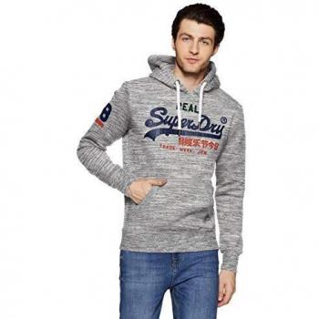 Superdry Herren Pullover Vintage Logo Tri Hood, Alaska Grey Grit