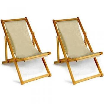 Chaises Longues Pliantes en Bois
