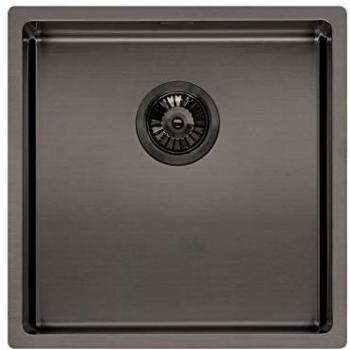 Gun Metal Black Reginox Miami Single Bowl Undermount Kitchen Sink (440 × 440 mm)