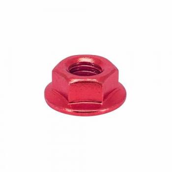 Ecrous 6 pans M6 en aluminium rouge (x6)