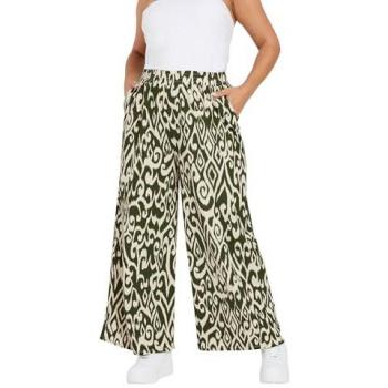 Green Textured Wide Leg Pant Set – Womens Size 30-32