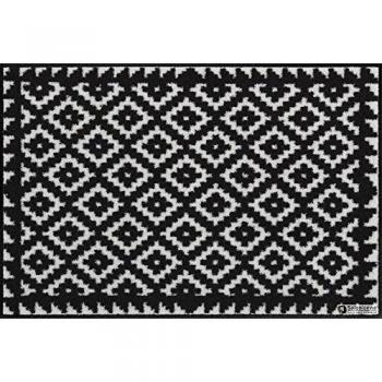 Salonloewe Eingangs-Läufer Tabuk – 75 x120 cm, schwarze‑weiße Musterung, 750 mm Höhe