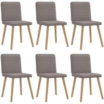 Lot de 6 chaises taupe en tissu pour salle à manger