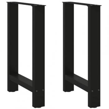 Vida XL Pernas de Mesa – Par Aço Preto, 50 cm (72‑73 cm)