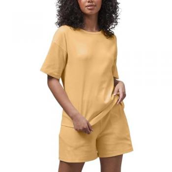 Rib Jersey Drop‑Shoulder Top + Boxy Shorts Ensemble