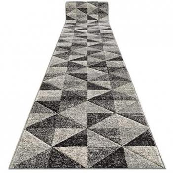 Anthracite & Cream Triangular Runner – Feel 5672/16811, 70 cm × 250 cm