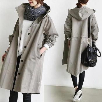 Coat loose à boutons solidé