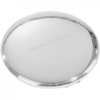 RealPower PB 7000 Damen Powerbank 5 k mAh mit integrierter Schminkspiegel – Silber
