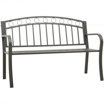 Banco de Jardim vidaXL 120 cm Aço Cinza