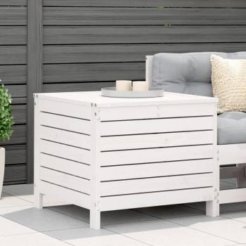 VidaXL Taburete de jardín madera maciza de pino blanco 62x63,5x53,5 cm