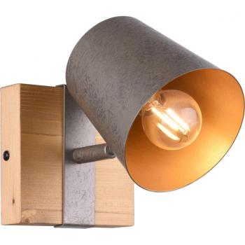 Applique orientabile Bell Trio in legno e metallo