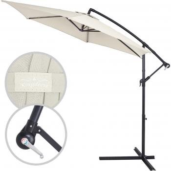 Beige Aluminium Ampelschirm Ø330cm mit Manivelle und UV-Schutz