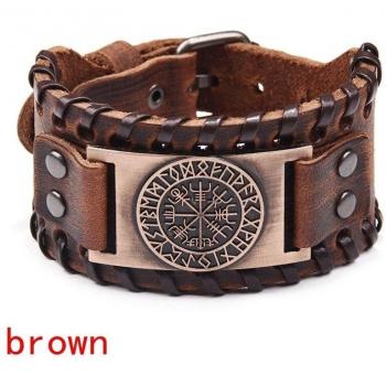 Bracelet large de pirate en cuir