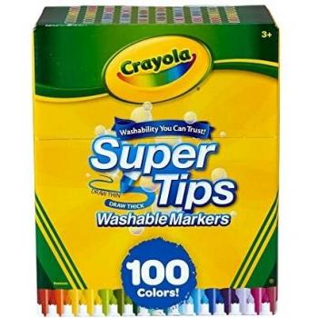 Crayola Super Tips Markers, Medium Tip, 100 Pieces