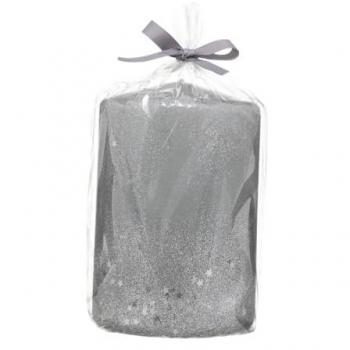 Silberne Glitzerkerze 15x10