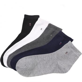 Calcetines de algodón para hombre, 5 pares, color uniforme, estilo casual y de oficina, ideales para climas cálidos